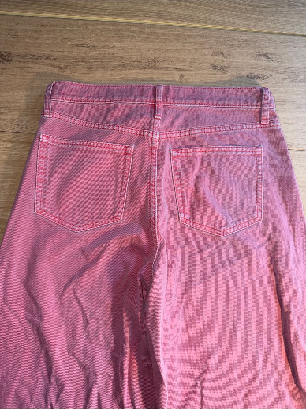 GAP Pink Wide-Leg Jeans with Raw Hem size 10/30 regular - Picture 7 of 7
